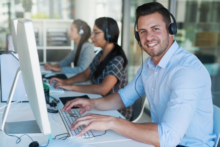 Support-Team am Arbeitsplatz